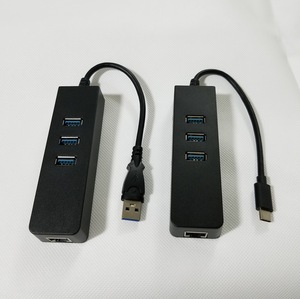 ฮับ USB 3.0 แบบ <span class=keywords><strong>4</strong></span>-in-1 แปลงเป็น RJ45 อะแดปเตอร์ USB Type-A เป็น Gigabit Ethernet ฮับ USB เป็น RJ-45 สำหรับ Matebook โน้ตบุ๊ก คอมพิวเตอร์ - Product Image 4