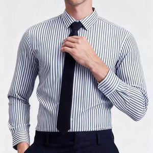 <span class=keywords><strong>Camisa</strong></span> de Vestir para Hombre, de Alta Gama, Elástica, <span class=keywords><strong>Azul</strong></span> Claro a Rayas, para Combinar con Trajes y Crear una Imagen Profesional - Product Image 2