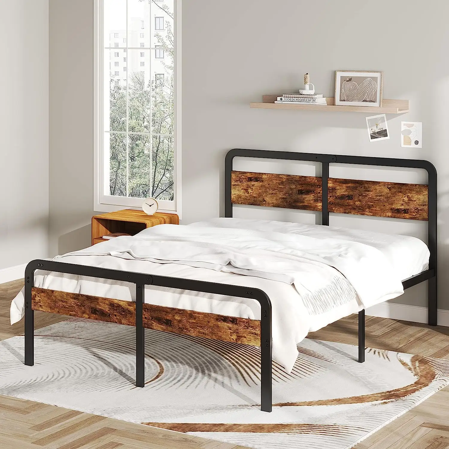Mobili per camera da letto in legno personalizzati struttura del letto King Size con testiera in legno e piattaforma per pedana struttura del letto King Size per camera da letto