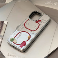 Vente en gros Premium Sensation Compatible pour iPhone 14 15 13 16 Pro Max Téléphone Cas Miroir Ligne 15 Galvanoplastie Argent Modèle INS