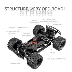 Voiture télécommandée 4x4 en plastique haute vitesse SMRC 1/18 pour enfants, 2 canaux, prête à rouler, véhicule tout-terrain transfrontalier - Product Image 3