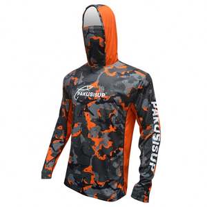 Desain Baru Kaos Pria HUK UPF 50+ dengan Tudung dan Pelindung Wajah untuk Memancing dan Berburu - Product Image 4