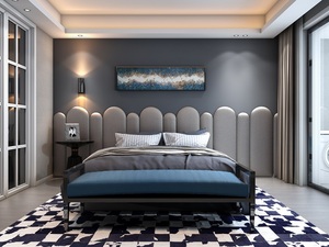<span class=keywords><strong>Tête</strong></span> <span class=keywords><strong>de</strong></span> <span class=keywords><strong>lit</strong></span> décorative pour chambre <span class=keywords><strong>à</strong></span> coucher en cuir suédé bleu foncé recouvert d'un <span class=keywords><strong>panneau</strong></span> en mousse PU souple - Product Image 6