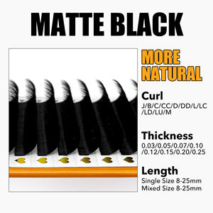 Abonnie Russian Volume Lash Bandejas Extensiones de pestañas de Cachemira <span class=keywords><strong>Negro</strong></span> mate Extensiones de pestañas de visón veganas oscuras - Product Image 2