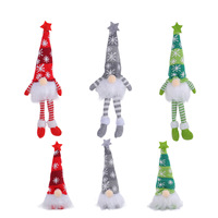 Gnomo della Foresta Lavorato a Maglia con Luce LED, Gnomo Natalizio Seduto Senza Volto, Ornamento in Peluche, Decorazione Natalizia per Tavolo e Casa