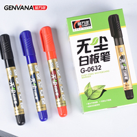 Marqueur effaçable à sec GENVANA G-0632B rouge/noir, pointe de 1,5-3,0 mm, recharge pour tableau blanc, idéal pour surfaces lisses (sortie d'usine)