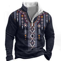 Vente flash 2024 - Veste en polaire sherpa zippée pour homme, style western aztèque vintage, grande taille, chaude et épaisse pour l'hiver, avec poche