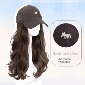 วิกผมยาวหยิกแบบติดหมวกสำหรับผู้หญิง <span class=keywords><strong>IFLY</strong></span> ผมธรรมชาติ ใช้งานง่าย ระบายอากาศได้ดี ยกกระชับใบหน้า ทนความร้อน เหมาะสำหรับฤดูใบไม้ผลิและฤดูร้อน - Product Image 5