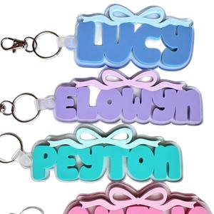 Llavero de acrílico personalizado con letras impresas UV, impermeable, ligero y a la moda, colgante para bolso. - Product Image 2