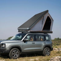 Tente de toit rigide pour voiture, toile beige, coque noire mate, installation rapide, tente de camping pour SUV