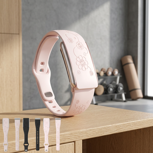 Bracelet de remplacement en silicone sculpté pour capteur de fréquence cardiaque Whoop 5.0, 25 mm, motif floral, respirant, haute qualité, bracelet tendance - Product Image 3