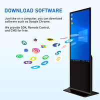 Pantalla LCD Digital a Todo Color para Interiores con CMS para Metro, Aeropuerto, Centro Comercial, OEM, 55 Pulgadas, Máquina de Publicidad de Pie, Alto Brillo