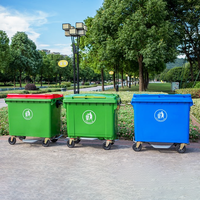 Vente en gros de poubelles à roulettes en plastique de grande taille pour l'extérieur, nouveau design, 120L 240L, poubelle à déchets en plastique avec couvercle