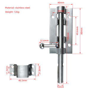 กลอนประตูรักษาความปลอดภัยสแตนเลส304ทันสมัยพร้อมสลักเกลียวหน้าต่างสำหรับใช้ในบ้านหรือโรงแรม - Product Image 5