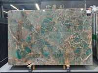 Carreaux de pierre de granit d'amazonite turquoise en marbre vert clair de luxe pour revêtement mural et tables de comptoirs