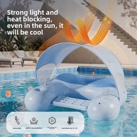 Fauteuil inclinable gonflable amovible avec porte-gobelet, pour extérieur, en PVC, pour adultes, avec protection solaire, pour bain de soleil estival rafraîchissant