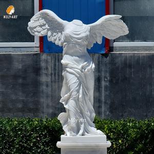 Классическая Мраморная Статуя Ангела победы, Скульптура Богини, вырезанная вручную для открытого парка, сада - Product Image 3