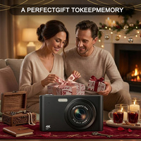 Profesyonel 4K Dijital Kamera 48MP Otomatik Odaklama 16X Zoom Fotoğraf Makinesi YouTube TikTok Gençler için Vlog Kamerası