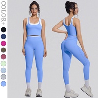 Ensemble 2 pièces de sport pour femme : Legging de yoga taille haute respirant et sans couture, et débardeur anti-transpiration – Vente en gros