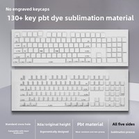 Capuchons de touches de clavier mécanique blancs de 137 touches, hauteur 15 mm/18 mm, en PBT vierge avec effet ombré