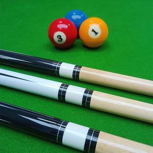 Taco de billar de madera de arce de 1/2 unión, estilo chino, de doble sección, 57 pulgadas, para Black Eight, con punta grande de 11-13mm, para Nine <span class=keywords><strong>Ball</strong></span> americano y Snooker - Product Image 5