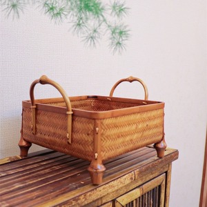 Zhejiang Anji Daqiong <b>Bamboo</b> Woven Fruit Basket Rectangle With Handles Storage Kitchen Use - Product Image 1