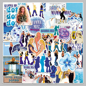 50 pegatinas personalizadas con temática creativa de la película musical <span class=keywords><strong>MAMMA</strong></span> <span class=keywords><strong>MIA</strong></span>, estilo artístico, para equipaje, cámara, tableta, ¡gran oferta de fábrica! - Product Image 5