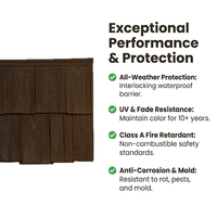 Bardeaux de toiture synthétiques en cèdre à texture bois authentique, tuiles de construction en HDPE style antique pour villa