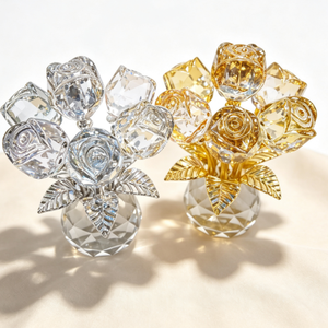Adorno de Mesa de Cristal con Siete Cabezas de Rosa, Ideal para Regalos de San Valentín y Cumpleaños, Perfecto como Adorno de Cristal - Product Image 6