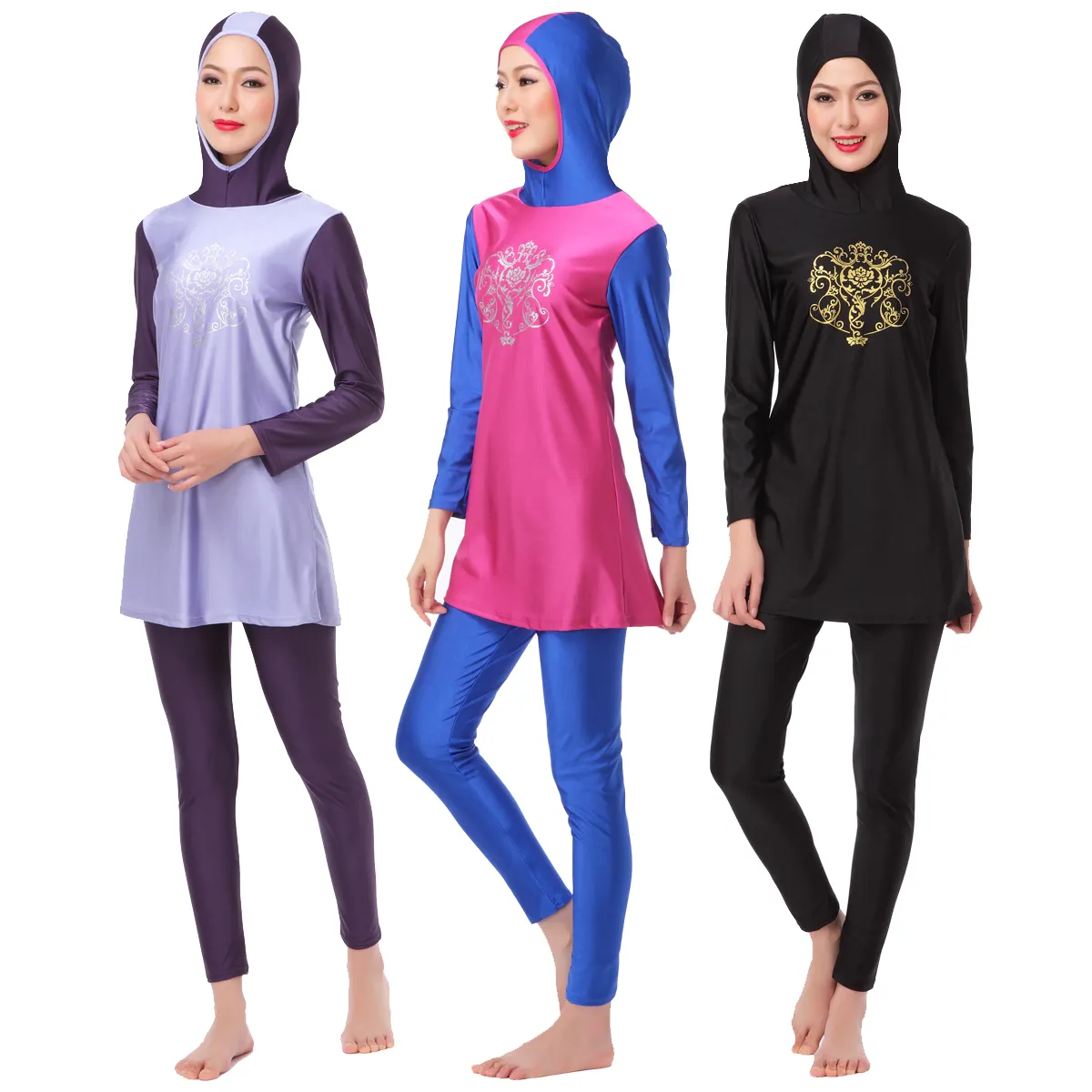 Maiô musculino estampado plus size, roupa de banho para mulheres, moda praia, hijab, muslico, islâmico, plus size, para nadar, surfar