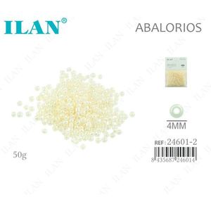 Ilan Abalorios Perline a Forma di Riso 4mm Beige Crema 50G - Product Image 1