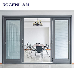 ROGENILAN-Ventanas de aluminio de alta calidad, eficiencia energética, doble vidrio templado, puertas corredizas de Tres rieles para patio - Product Image 4