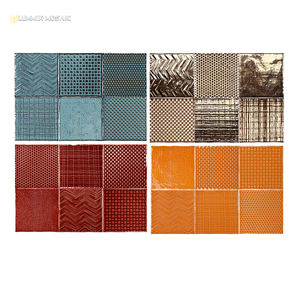 140*140 Nordic Bark Muster Ofen geändert handgemachte Ziegel dunkelgrüne Fliesen Bad Bar Hintergrund Wandfliesen Toilette Bad Fliesen - Product Image 5