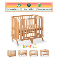 Lit de sieste Montessori pour maternelle, lit bébé en bois massif convertible en lit d'enfant avec hauteur de bureau réglable, chambre moderne, utilisation scolaire