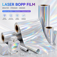 Meistverkaufte Transparente BOPP Holographische Thermische Laminierfolie 22 Mikron Lebensmittelqualität für Bastelaufkleber Kerzenverpackung Rolle