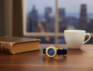 Orologio Meccanico da Donna Hyf 30mm Cassa Rotonda in Oro Giallo Cinturino in Nylon Display Analogico con Data Stile Elegante - Product Image 2