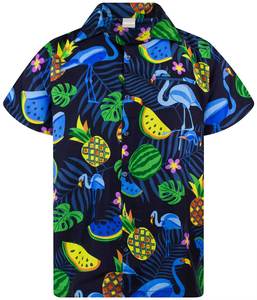 Hawaiian <strong>Shirt</strong> for <strong>Men</strong> <strong>Funky</strong> Casual Button Down Short Sleeve Custom Hawaiian <strong>Shirt</strong> Very Loud Unisex Flamingos Watermelon - Product Image 5
