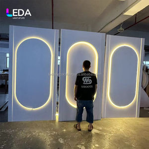 Fondo de arco de boda de lujo personalizado LEDA, Panel acrílico, luz curva, pared de fondo para decoración de eventos de fiesta - Product Image 2
