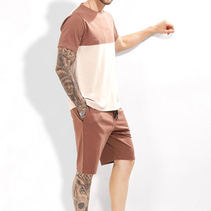 Ensemble T-shirt et short pour homme, décontracté, logo personnalisé, 100% coton, été, deux pièces, séchage rapide, haute qualité, vente en gros - Product Image 6