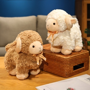 Jouet en peluche de mouton en laine bouclée mignon Design réaliste Tissu doux pour la peau Toucher lisse Impossible de poser un jouet en peluche - Product Image 4