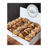 Caja para Hamburguesas Personalizada de Diseño Negro para Compartir en Familia, con Separador, para Llevar, para Sándwiches, Papas Fritas, Alitas de Pollo, Empaque para Comida Rápida