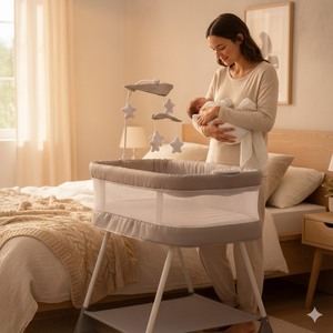 Cuna Mecedora Multiusos para Bebé, Cuna Mecedora para Varios Habitaciones, Cuna Mecedora para Junto a la Cama, Precio al por Mayor - Product Image 4