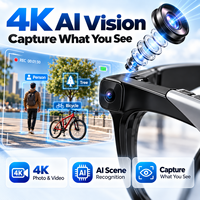 Lunettes Intelligentes IA G01 37g Caméra 4K Vidéo 1080P BT 5.4 WiFi Traduction Notes de Réunion Dialogue IA Audio Ouvert 64 Go TR90