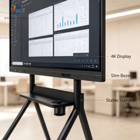 Tableau blanc interactif personnalisé OEM 55-110 pouces, écran de conférence intelligent multi-touch 4K à 10 points pour l'éducation et les réunions