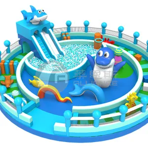海上世界弹跳屋充气游乐场保镖城堡充气滑球坑游泳池城堡出售