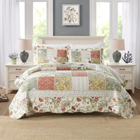 Couvre-lit en coton Quilts Handmade Patchwork 3pcs Couvre-lit sur le lit Double Couverture Queen Size Coverlet Summer Comforter