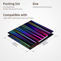 Feuille de plaque de construction flexible 265x250mm/10.43x9.84 pouces pour imprimante 3D Anycubi-Vyper plaque d'acier à ressort double face lisse PEL + PEB