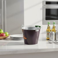 Seau à glace en métal de 5 L, personnalisé OEM, impression couleur CMYK, design traditionnel, portable, facile à nettoyer, en fer blanc pour bar