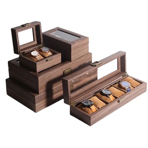 10 Slots Luxury Wooden Wood Watch Storage Box With Glass