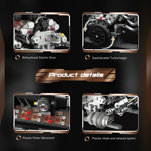 Tribe gratuite 36301 électrique Ferari V12 modèle de moteur de travail mécanique liaison blocs de construction cadeau pour les amateurs de voiture collectionneur - Product Image 5